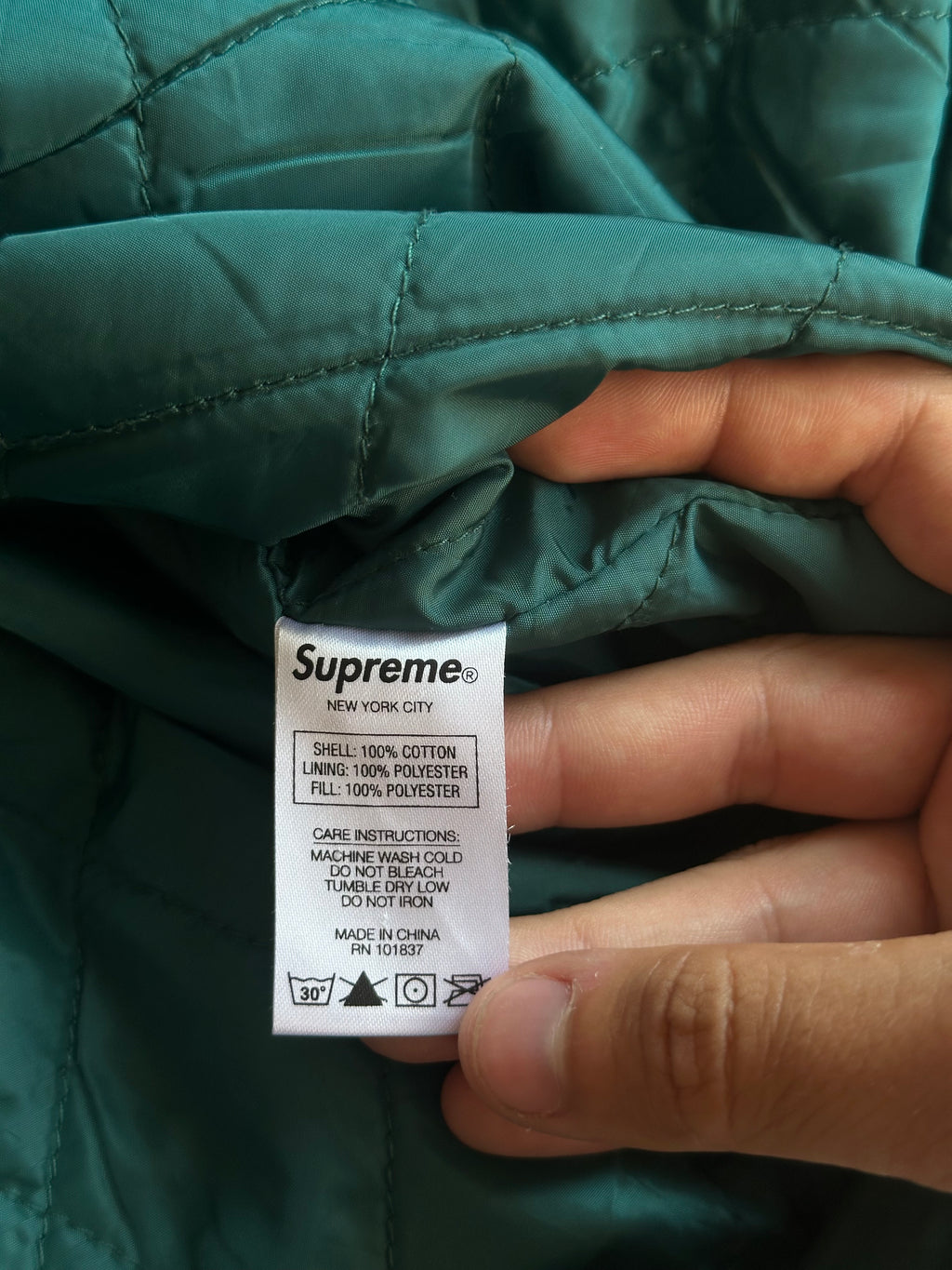 Supreme Arc Logo Quilted Flannel