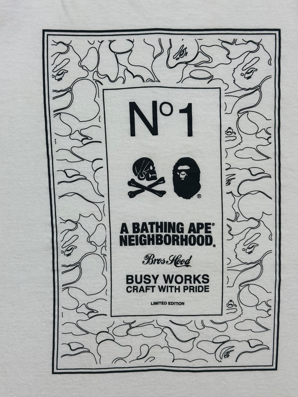 Bape x Neighborhood Camo Frame Tee