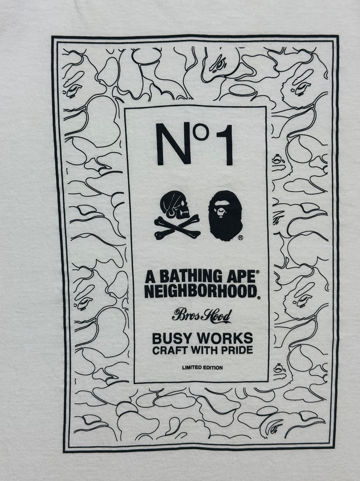 Bape x Neighborhood Camo Frame Tee