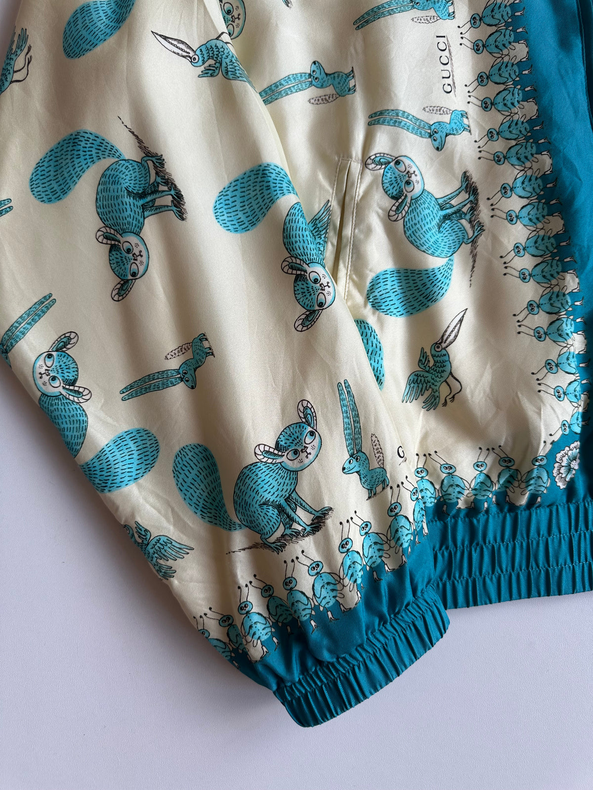 Gucci x Freya Hartas Silk Bomber Jacket