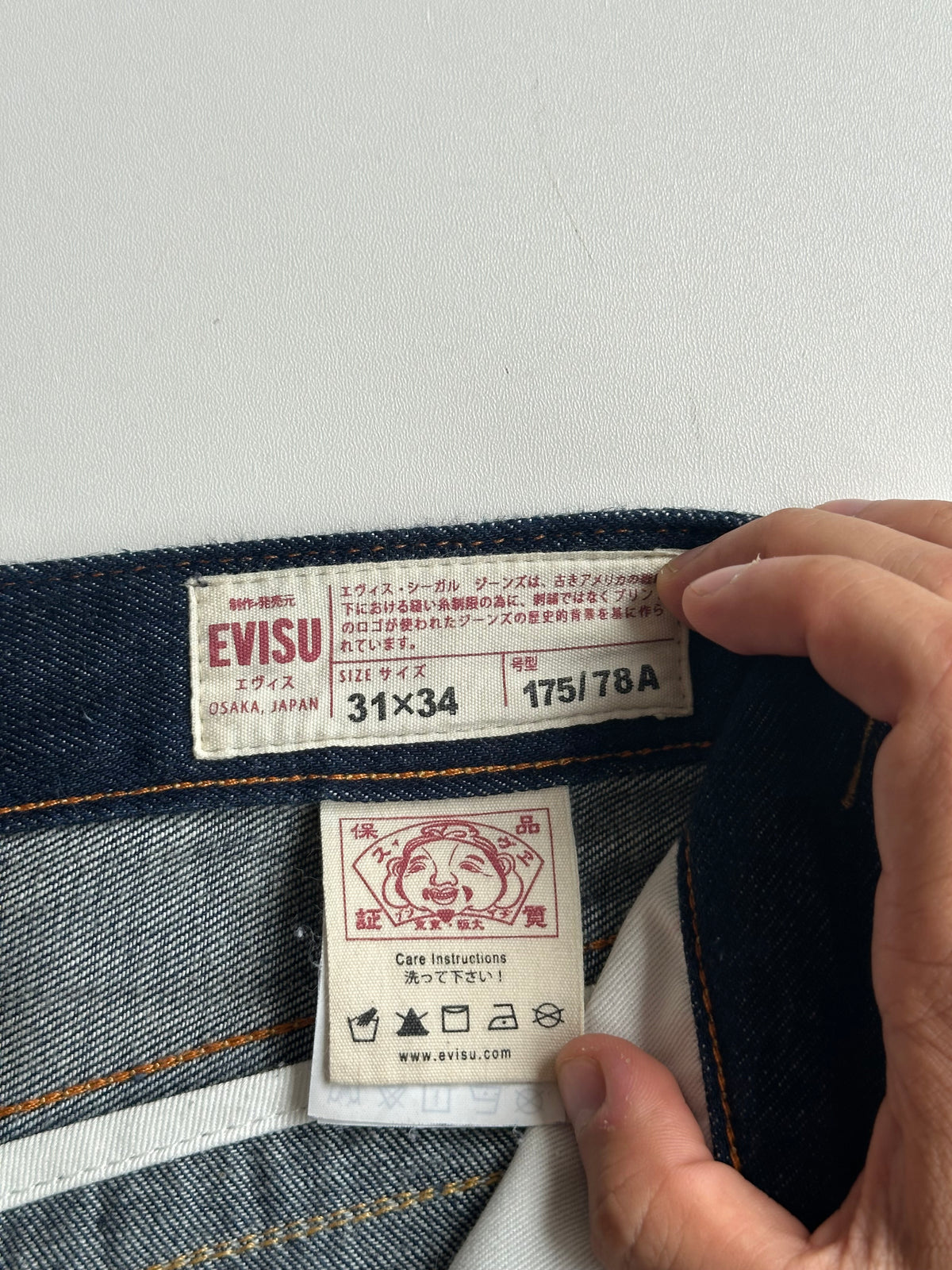 EVISU Graffiti Daruma Daicock Slim Fit Jeans #2010 Indigo – SS23 – W30 L34