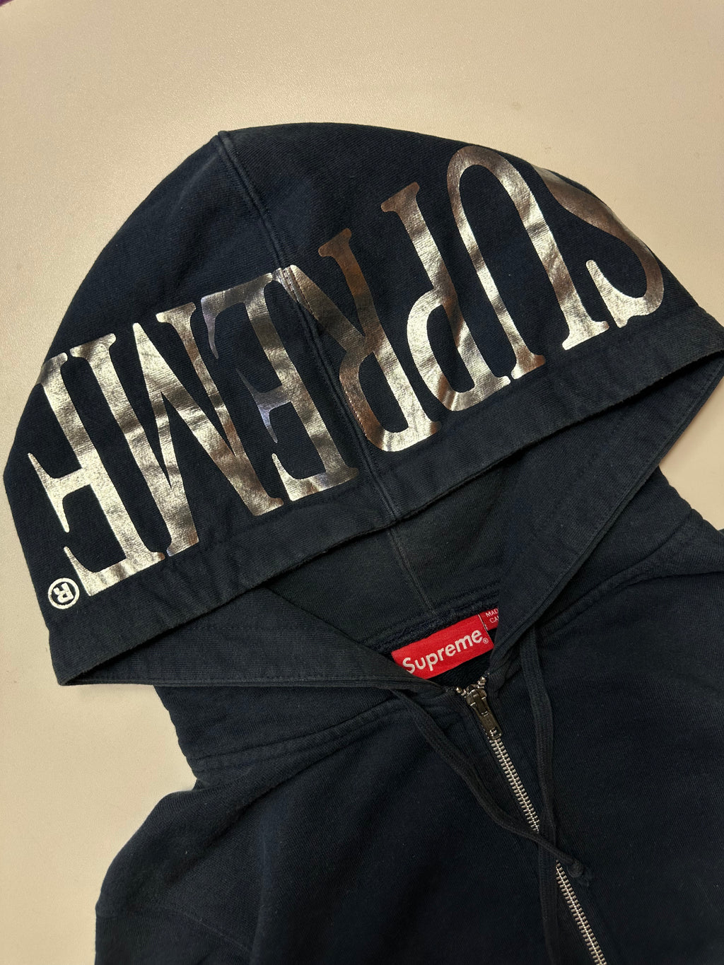 Supreme Hood Logo Zip Hoodie