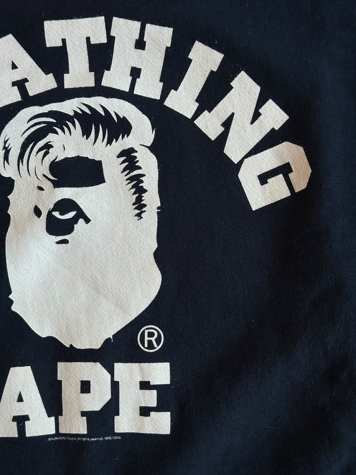 BAPE Harajuku Opening Pompadour College Crewneck Navy – 2008 – Size M