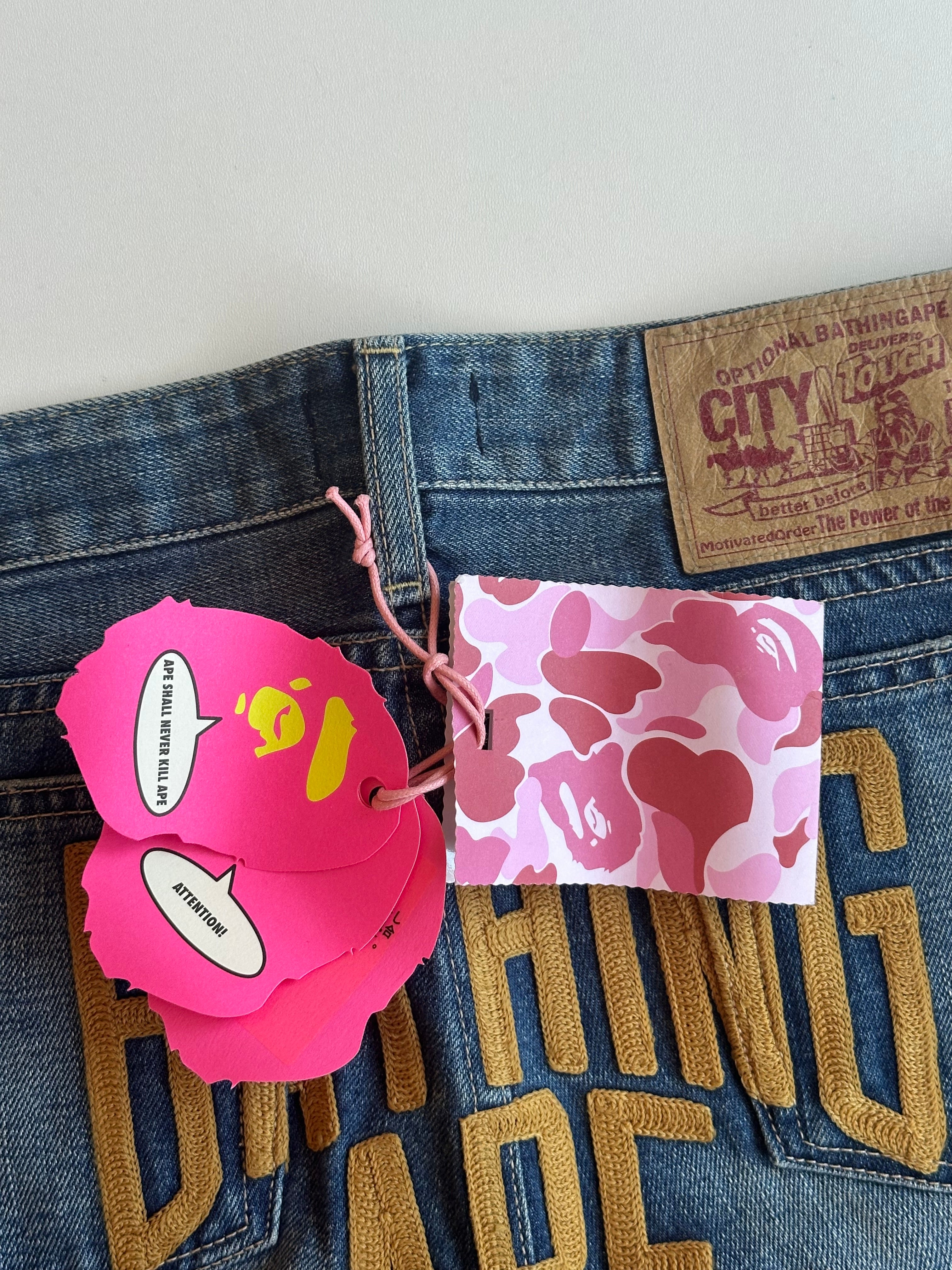 Vintage Bape Embroidered Jeans