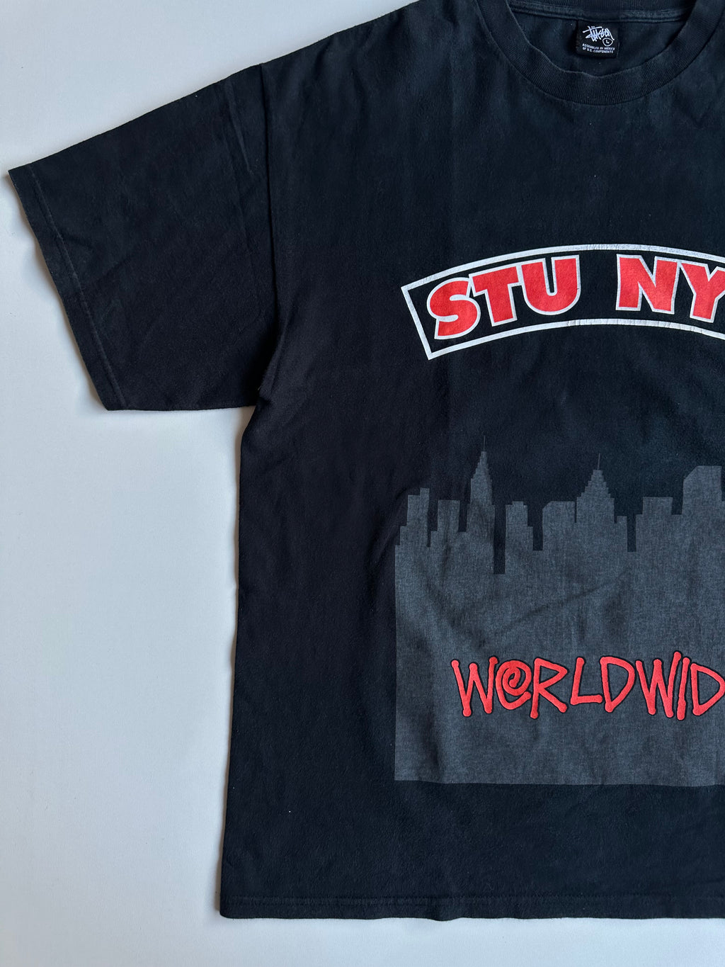 Vintage Stussy STU NYC Crown International Tee Black
