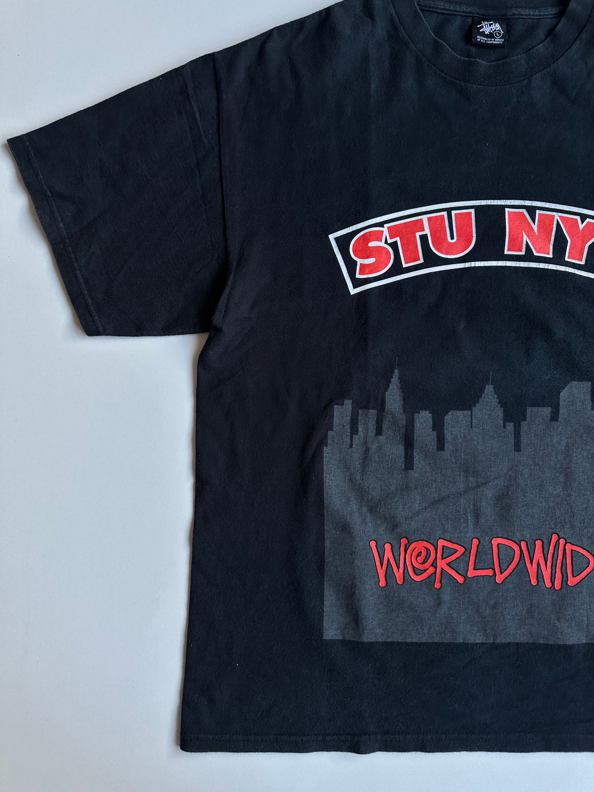 Vintage Stussy STU NYC Crown International Tee Black