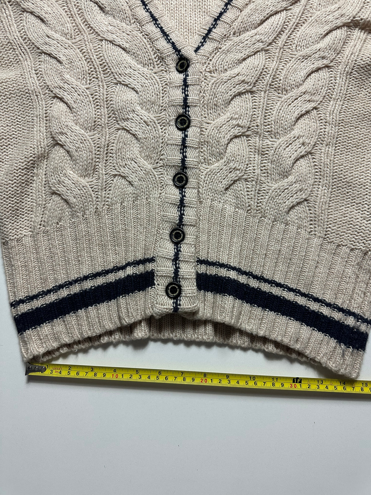 Vivienne Westwood Red Label Cable Knit Orb Cardigan Beige - Size L