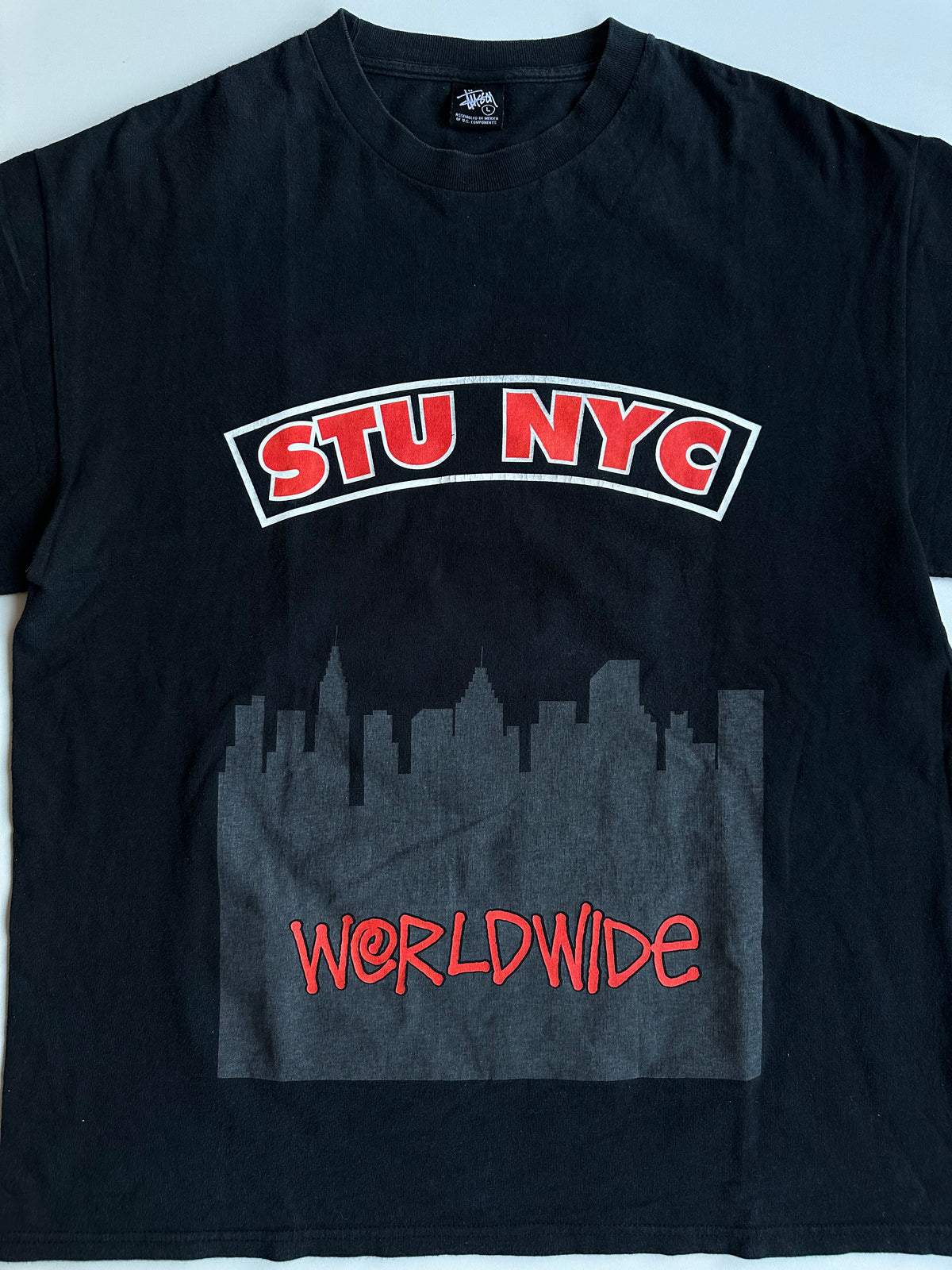 Vintage Stussy STU NYC Crown International Tee Black
