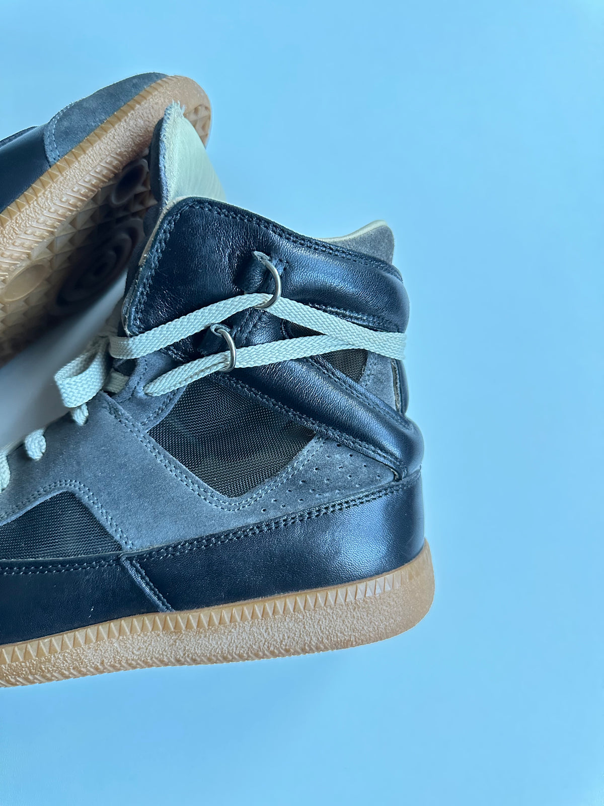 Maison Martin Margiela Line 22 Extended Tongue High-Top Sneakers Grey/Black – 2013