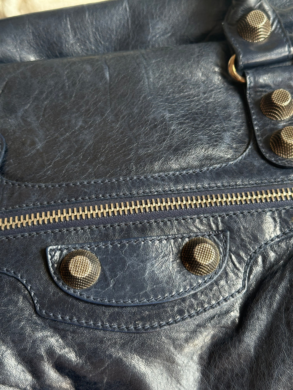 Vintage Balenciaga Midday Giant Bleu Mineral City Bag