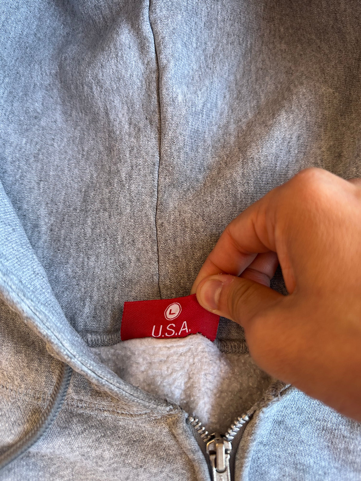 Supreme Arc Logo Zip Up Hoodie Heather Grey – 2001