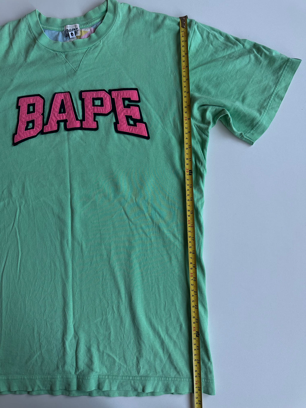 BAPE Varsity Logo Tee Mint Green / Pink