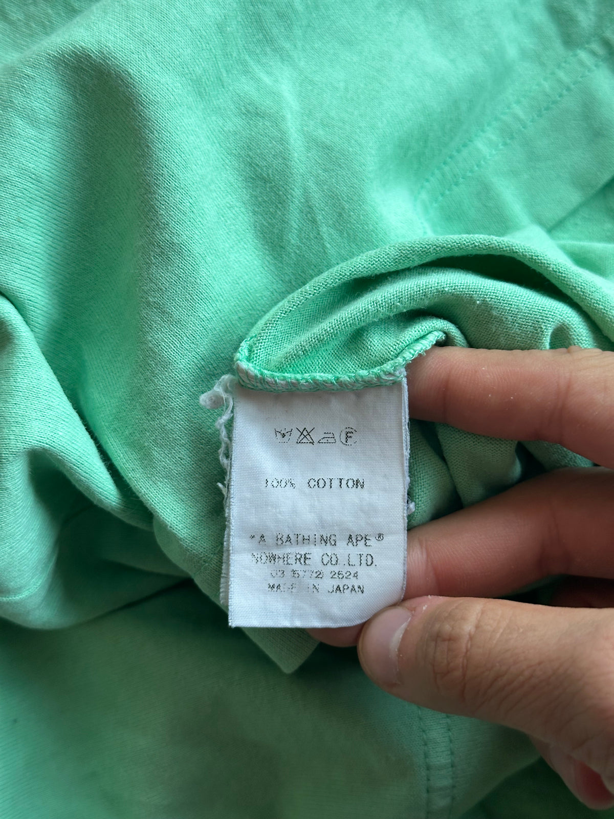 BAPE Varsity Logo Tee Mint Green / Pink
