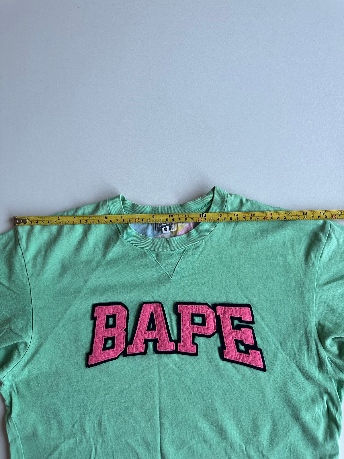 BAPE Varsity Logo Tee Mint Green / Pink