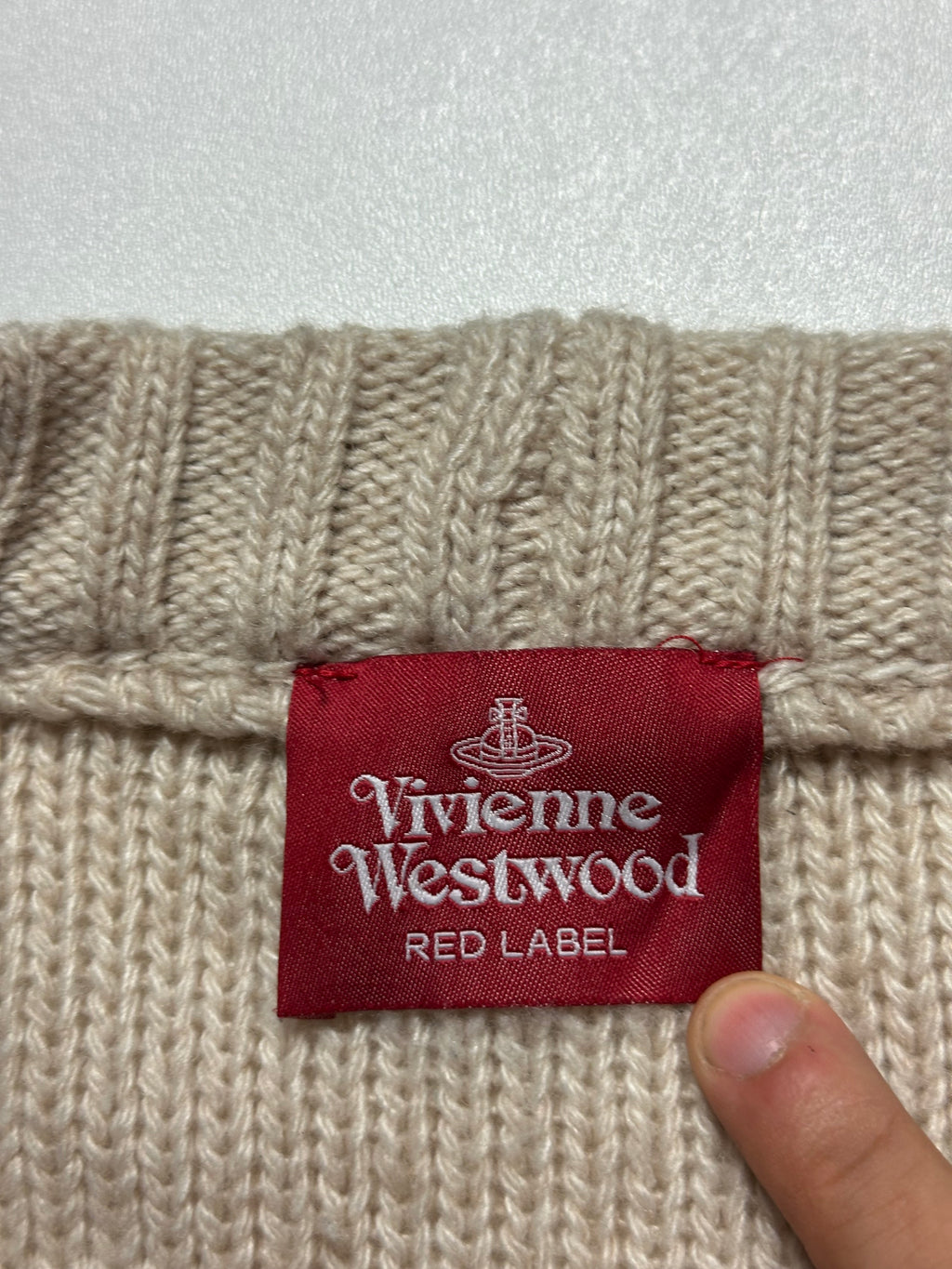 Vivienne Westwood Red Label Cable Knit Orb Cardigan Beige - Size L