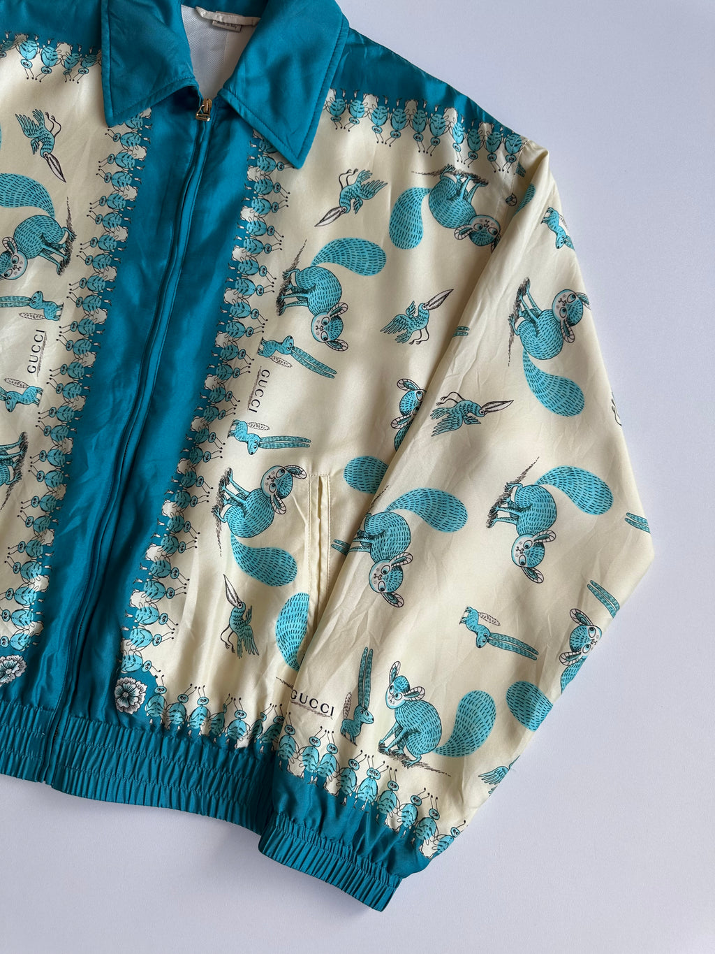 Gucci x Freya Hartas Silk Bomber Jacket