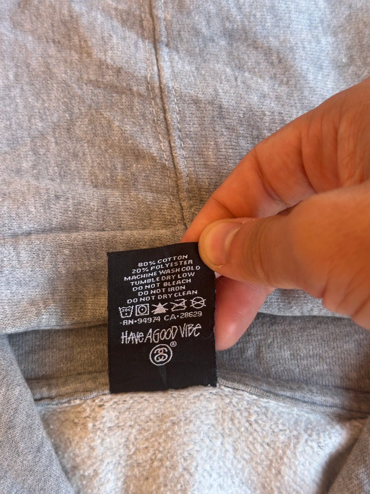 Stussy Basic Logo Zip Hoodie Ash Heather