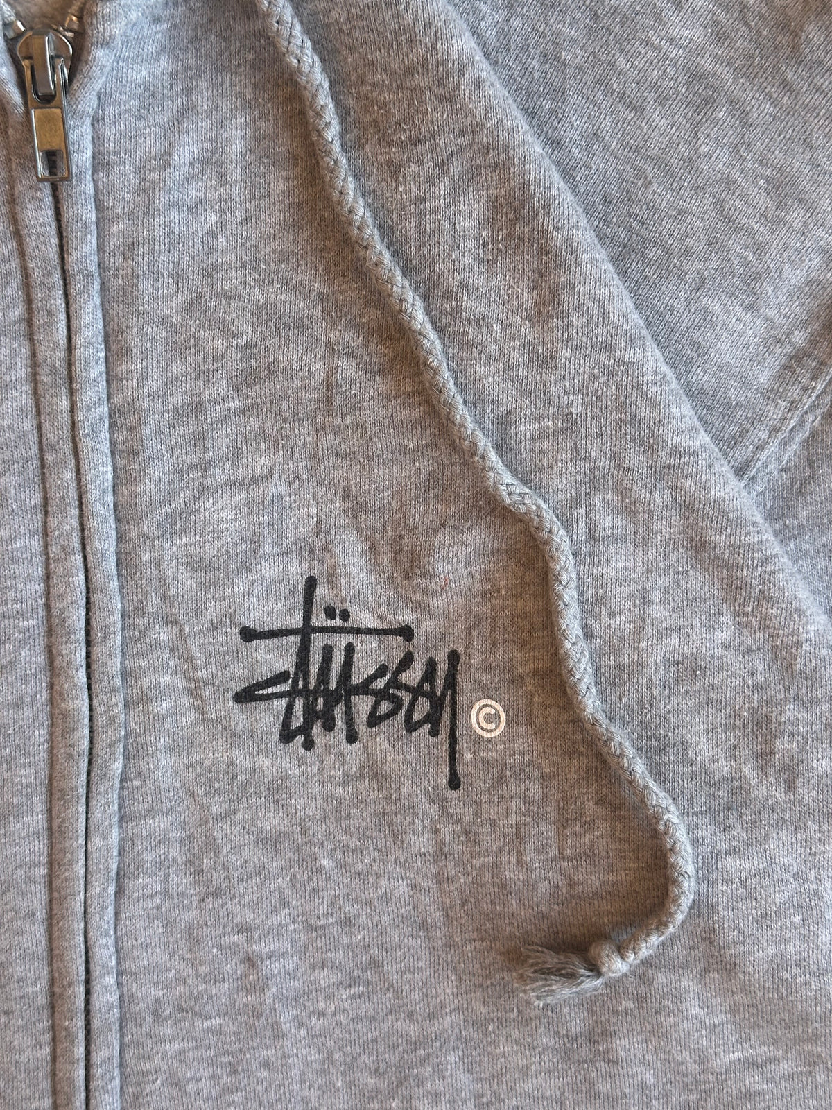 Stussy Basic Logo Zip Hoodie Ash Heather