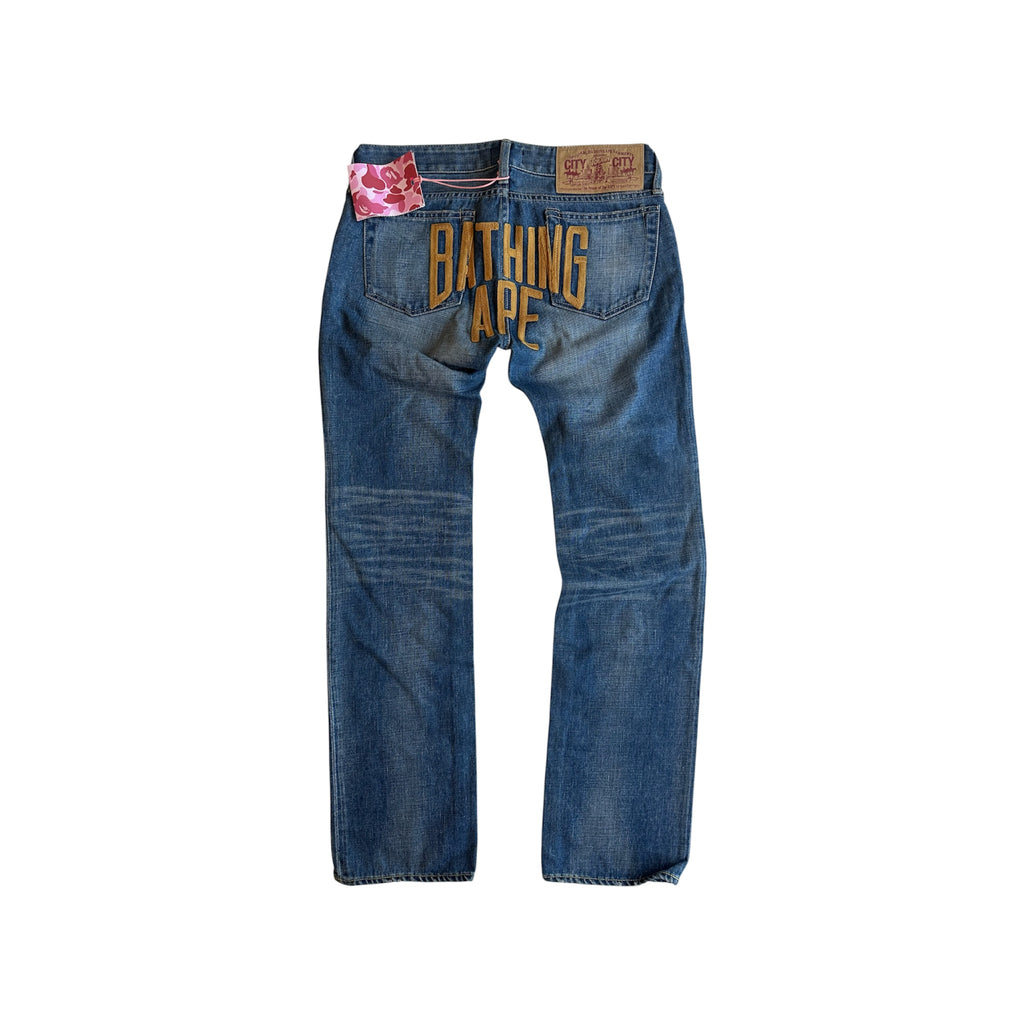 Vintage Bape Embroidered Jeans