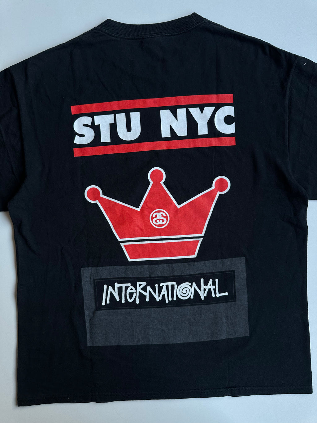 Vintage Stussy STU NYC Crown International Tee Black