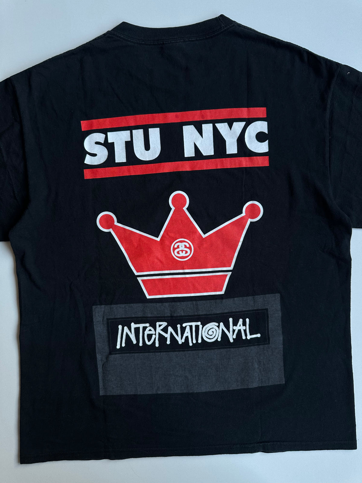 Vintage Stussy STU NYC Crown International Tee Black
