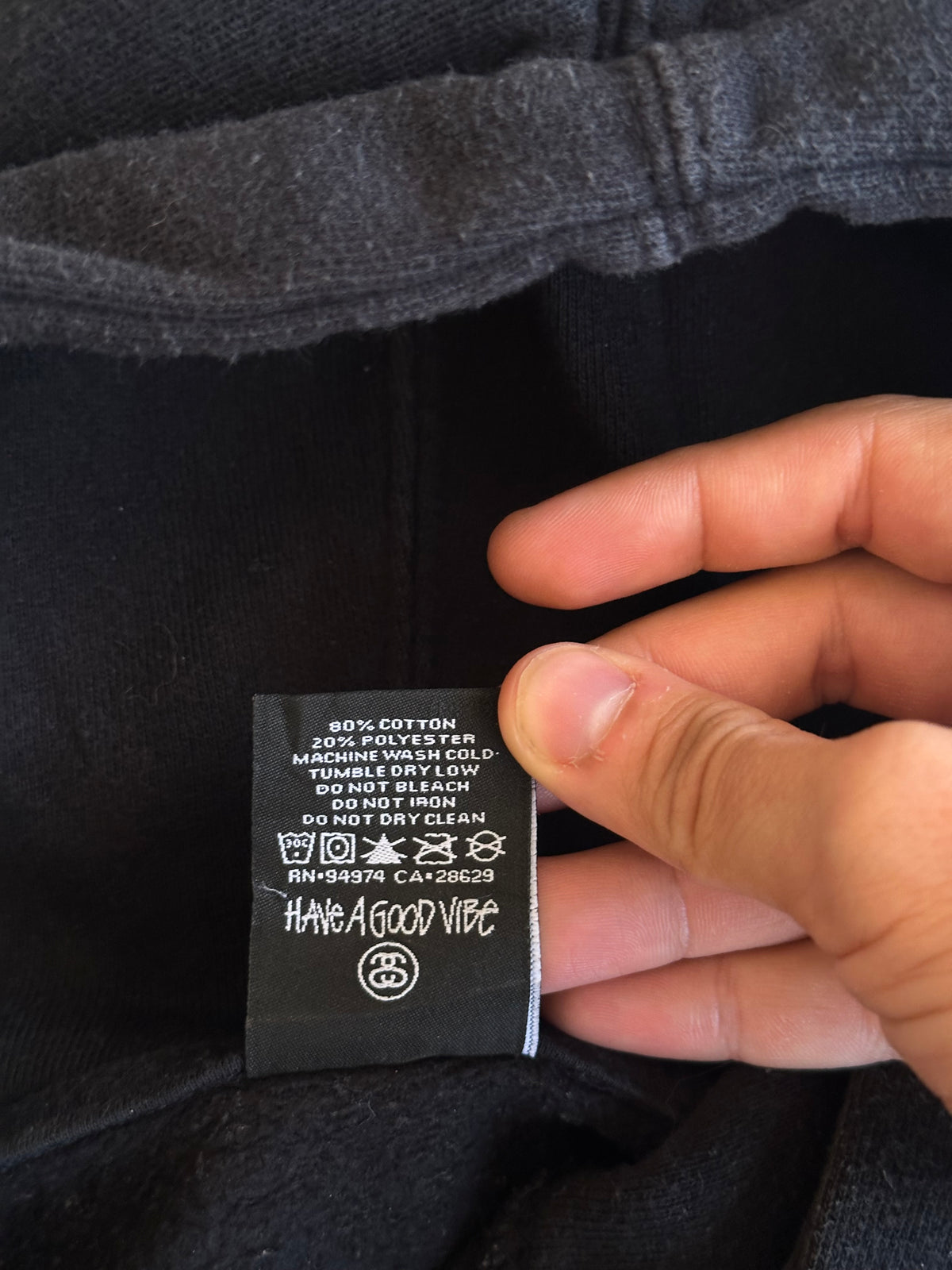 Stussy Basic Logo Zip Hoodie Black