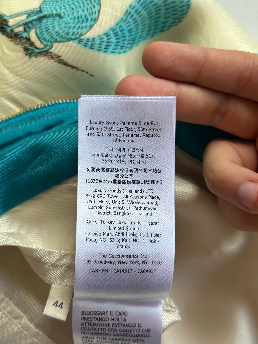 Gucci x Freya Hartas Silk Bomber Jacket