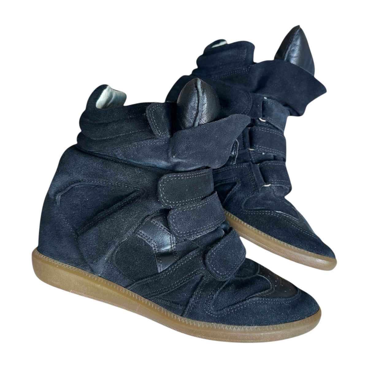 Isabel Marant Bekett Black Suede Wedge Sneakers – Size 39