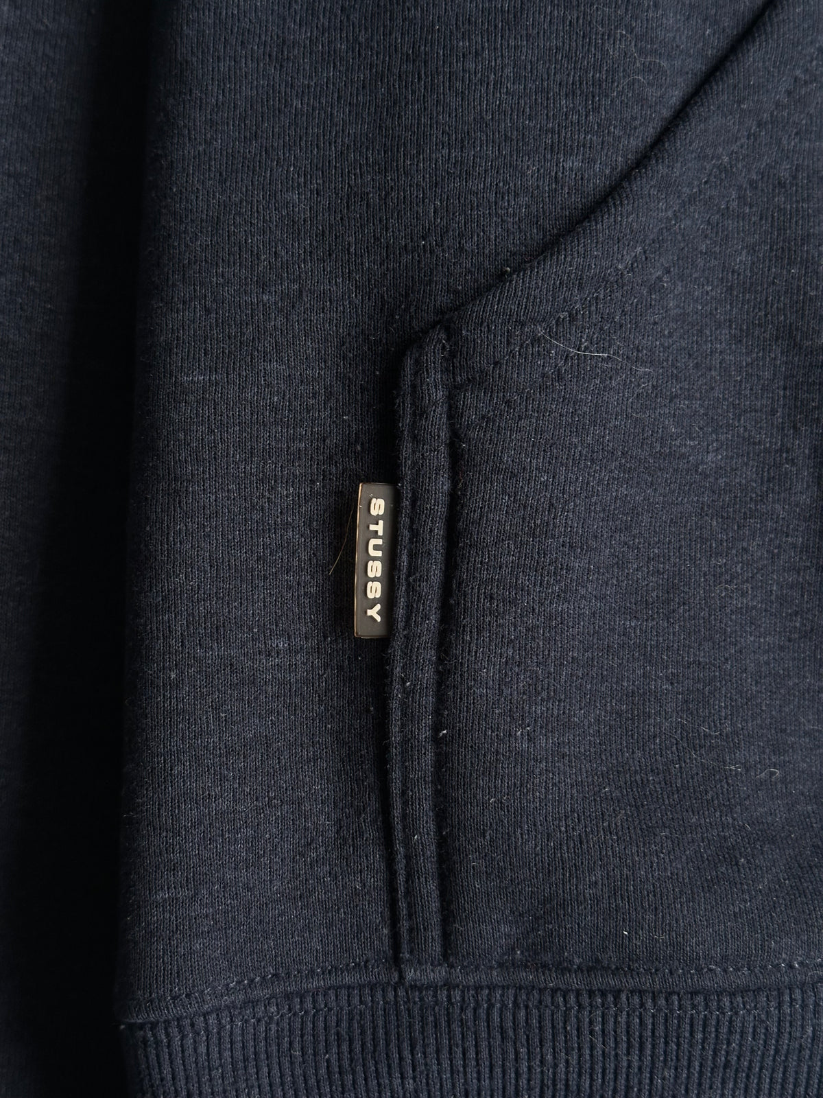 Vintage Stussy Skull Logo Hoodie Navy