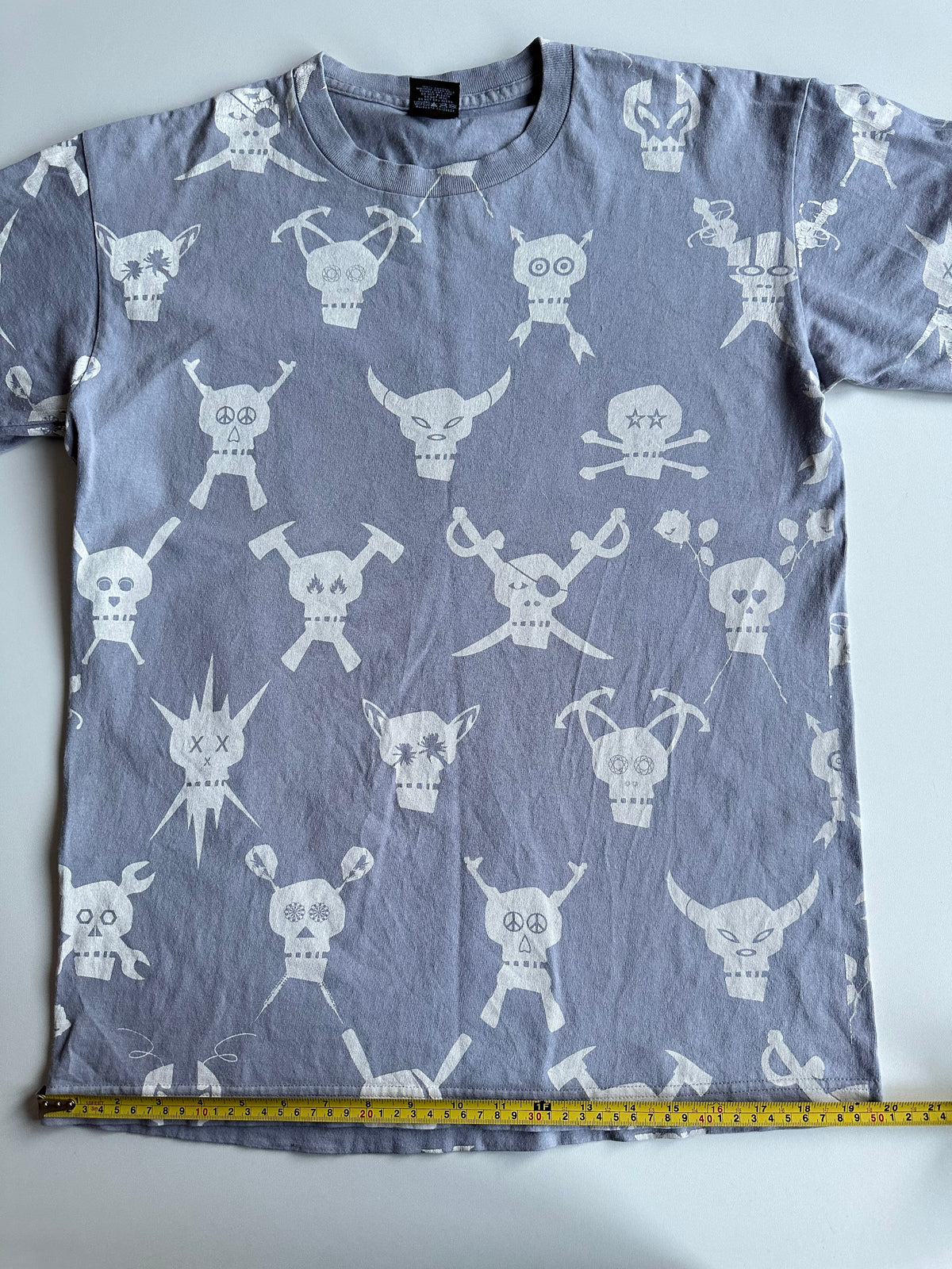 Vintage Stüssy Skull All Over Print Tee Grey – Red Tag