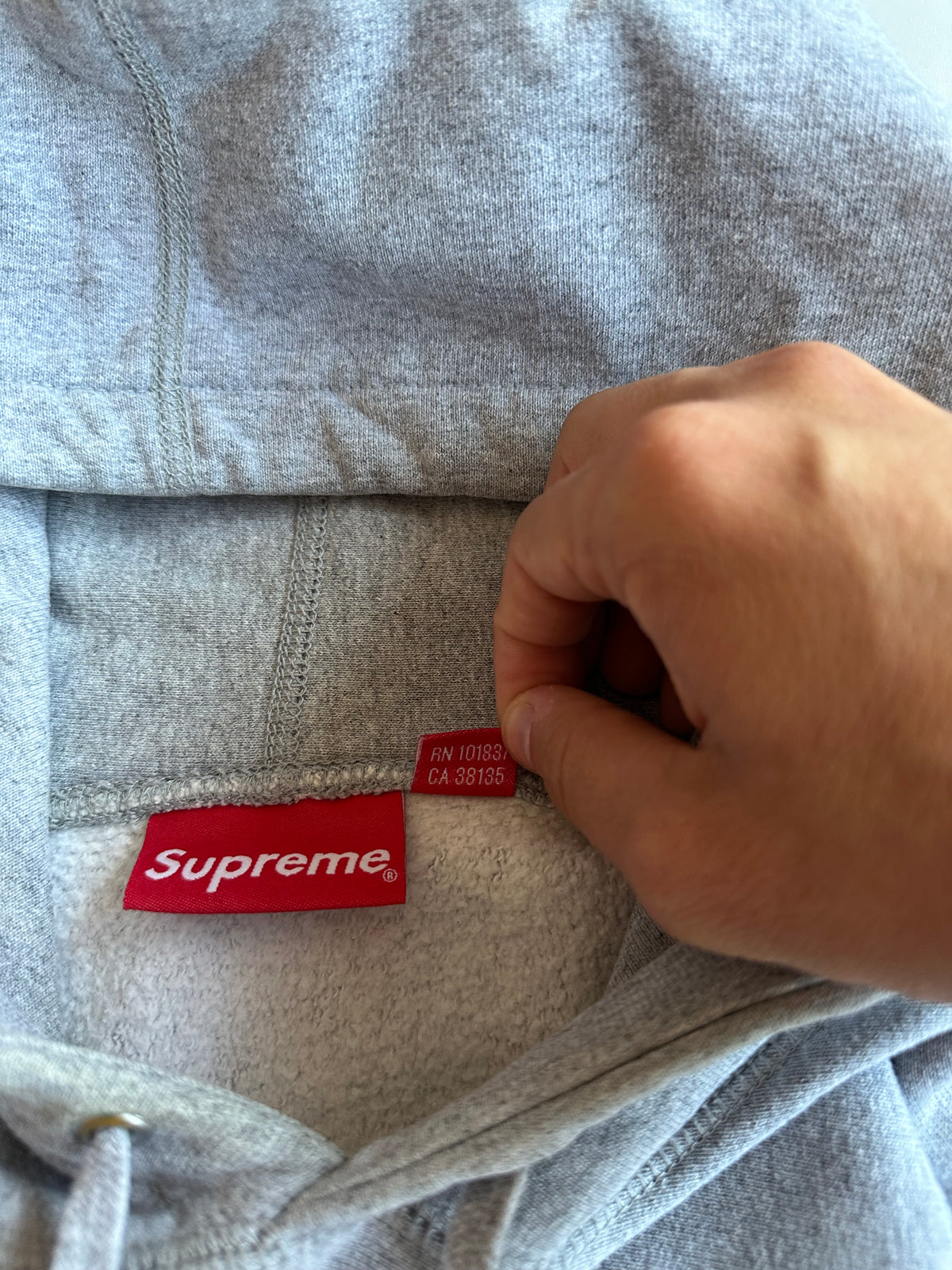 Supreme Chenille Hooded Sweatshirt Heather Grey – SS19