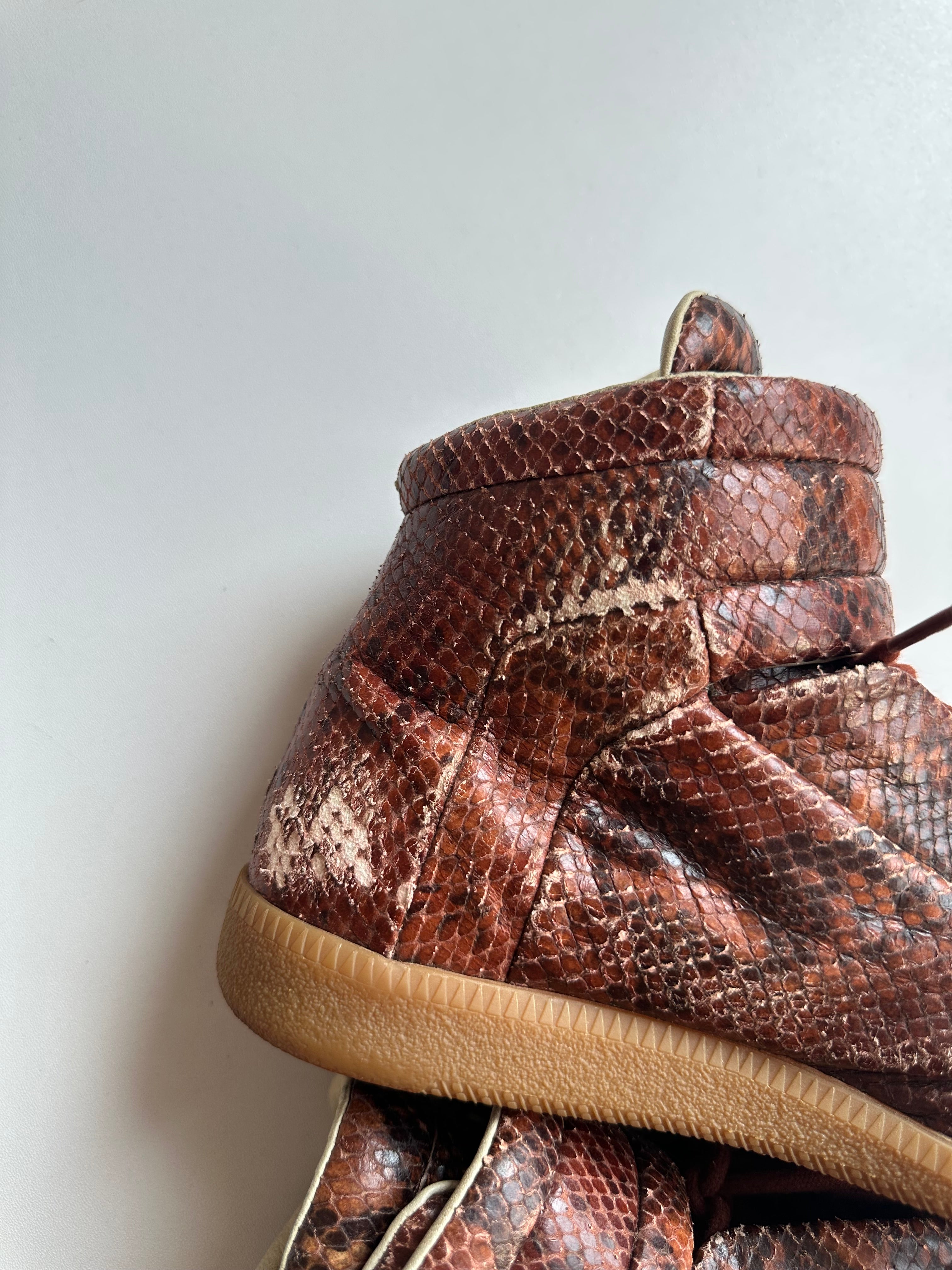 Vintage Maison Margiela Future High Snakeskin Sneakers