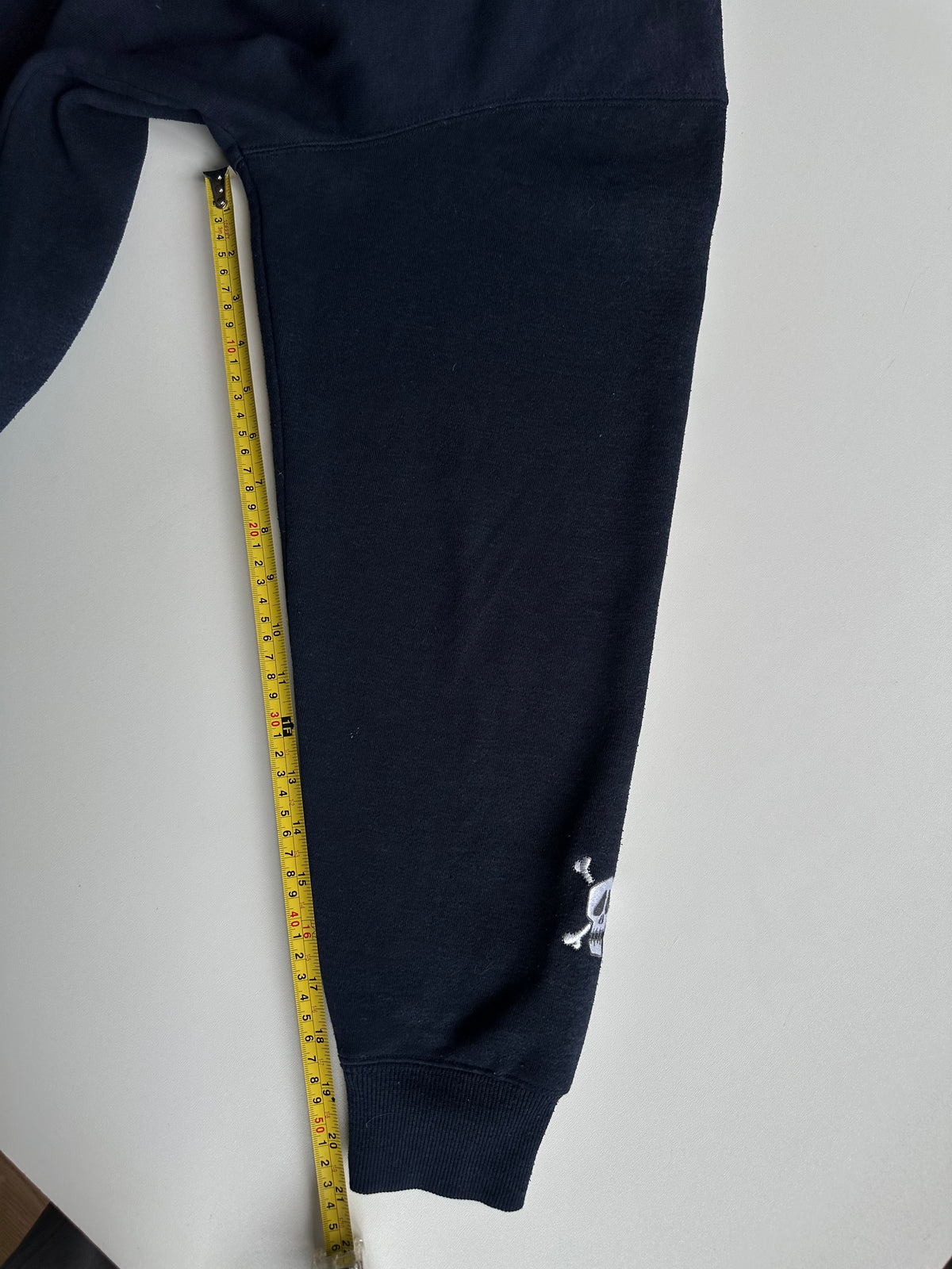 Vintage Stussy Skull Logo Hoodie Navy