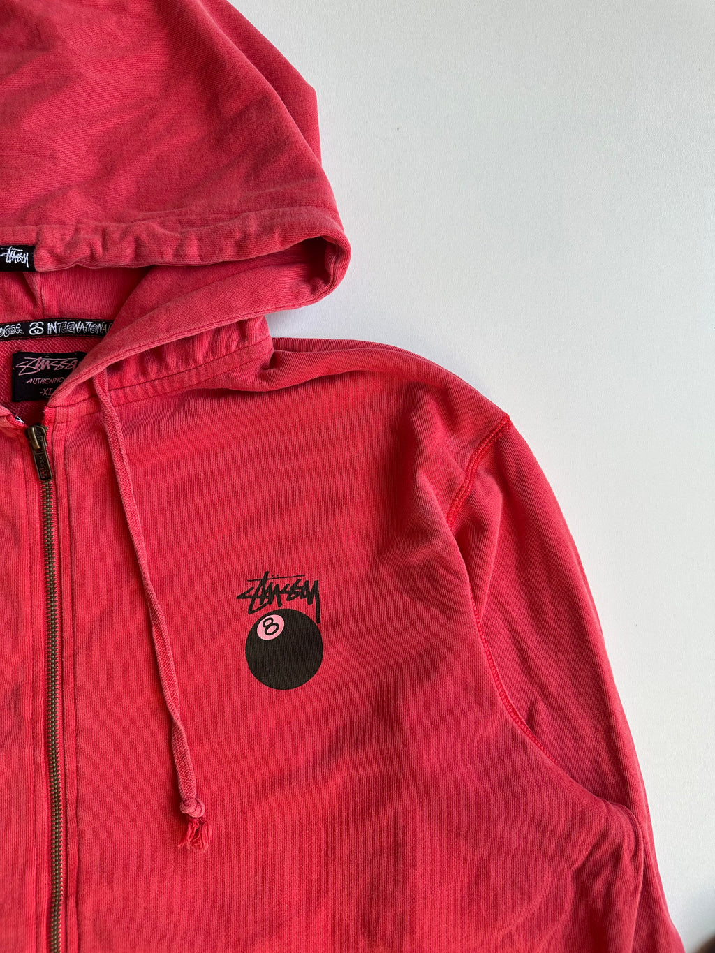 Vintage Stussy 8 Ball Logo Zip Hoodie