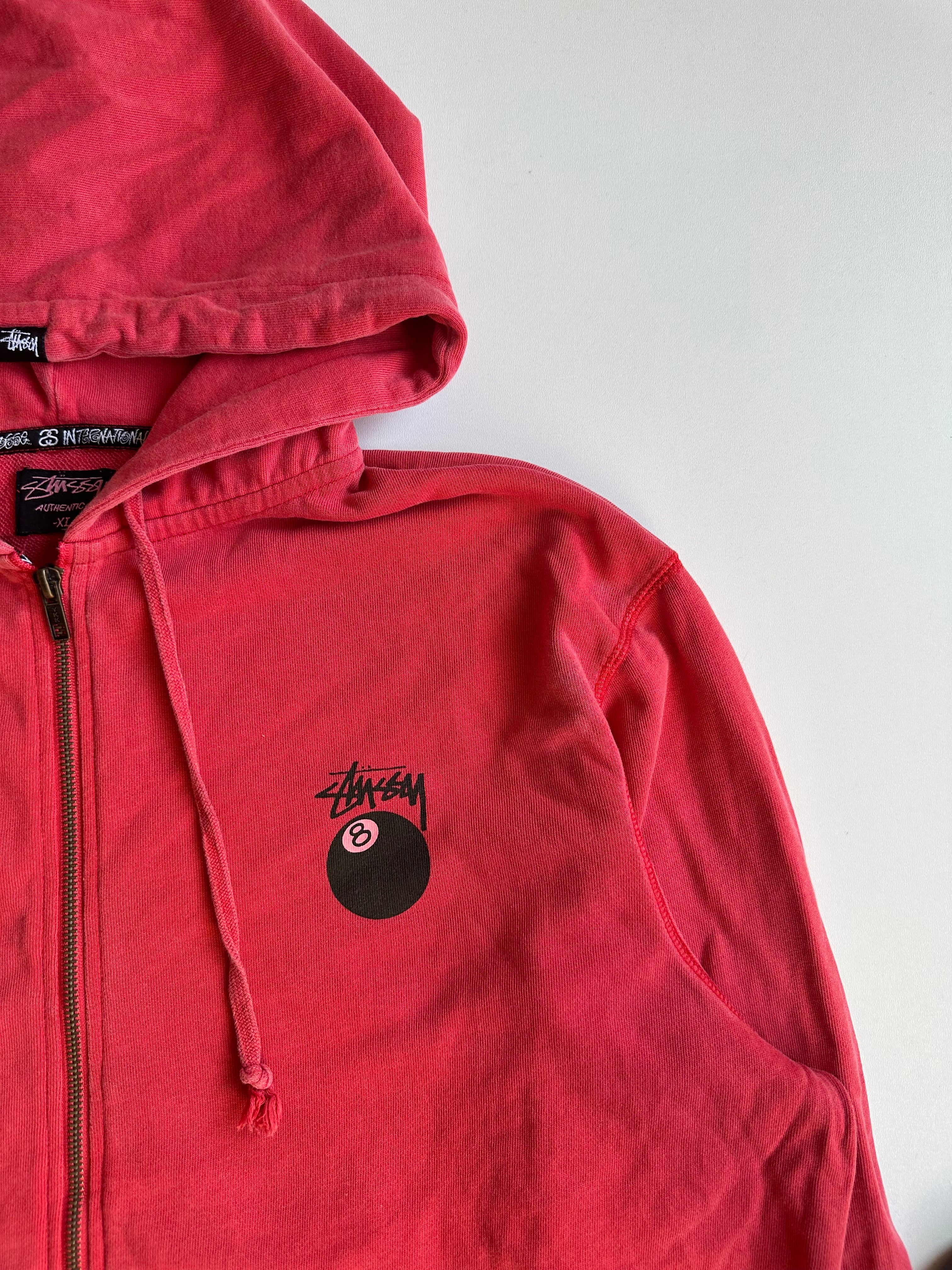 Vintage Stussy 8 Ball Logo Zip Hoodie