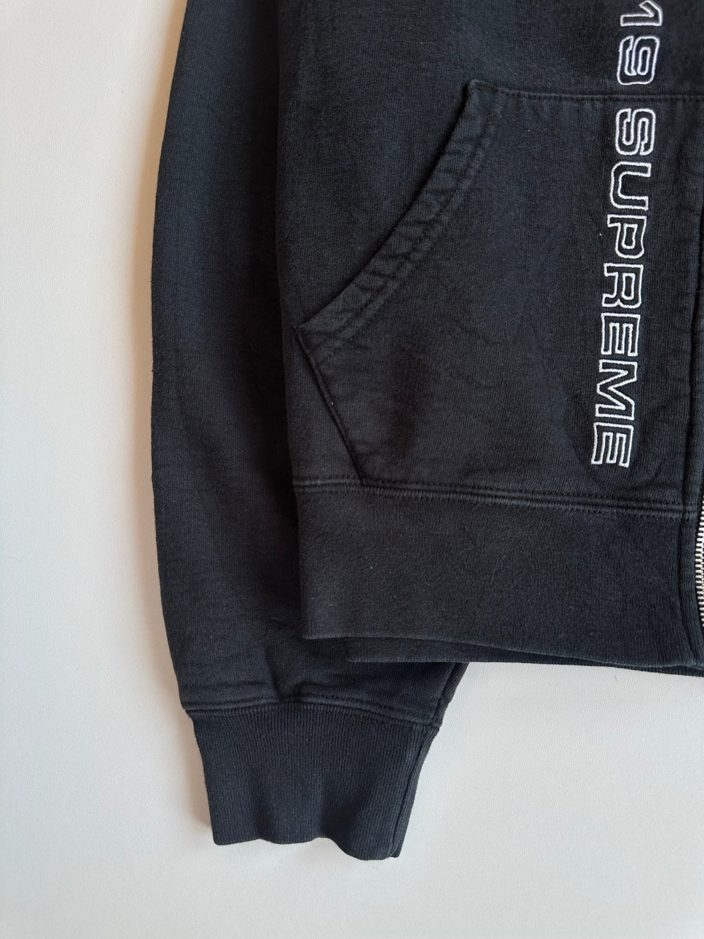 Supreme Topline Zip Up Sweatshirt Black – SS19
