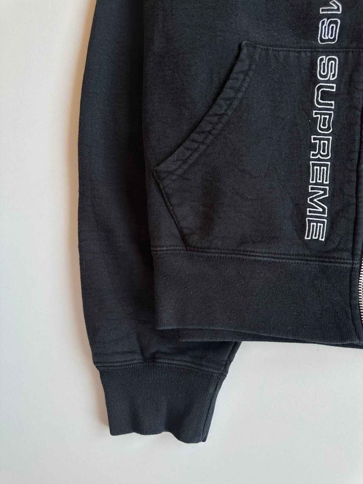 Supreme Topline Zip Up Sweatshirt Black – SS19