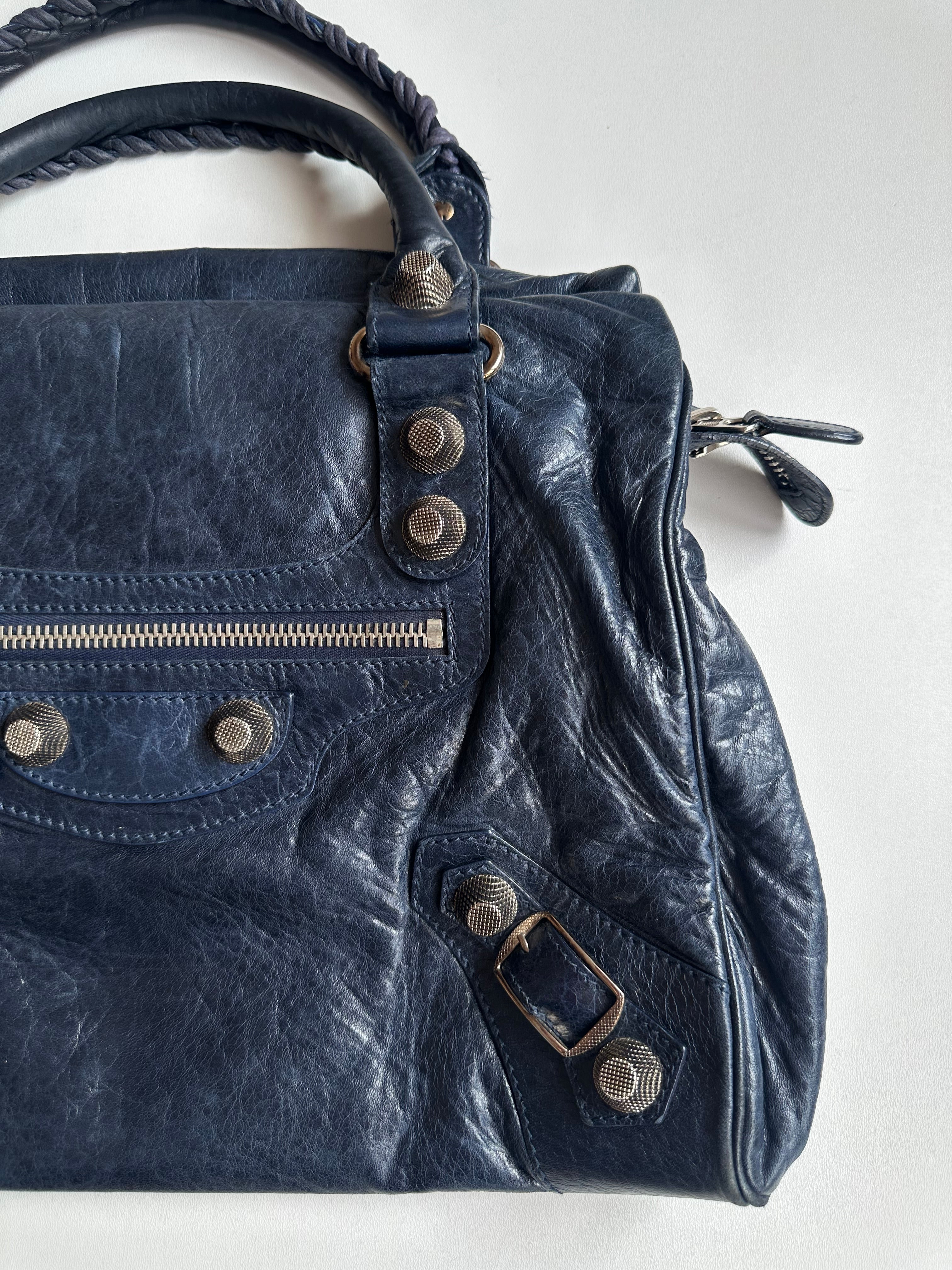 Vintage Balenciaga Midday Giant Bleu Mineral City Bag