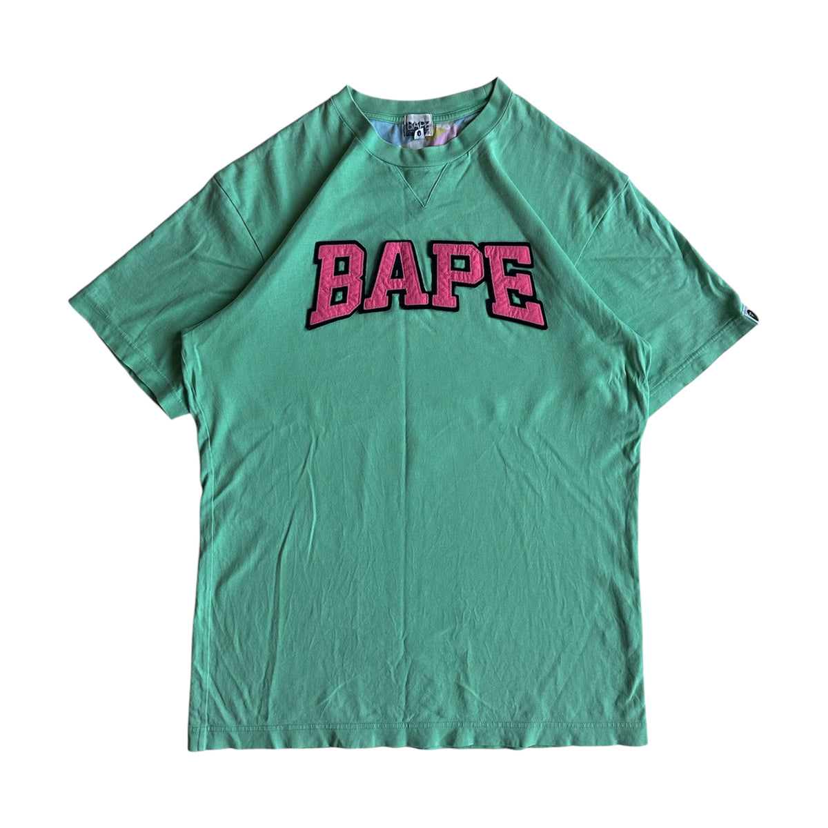 BAPE Varsity Logo Tee Mint Green / Pink