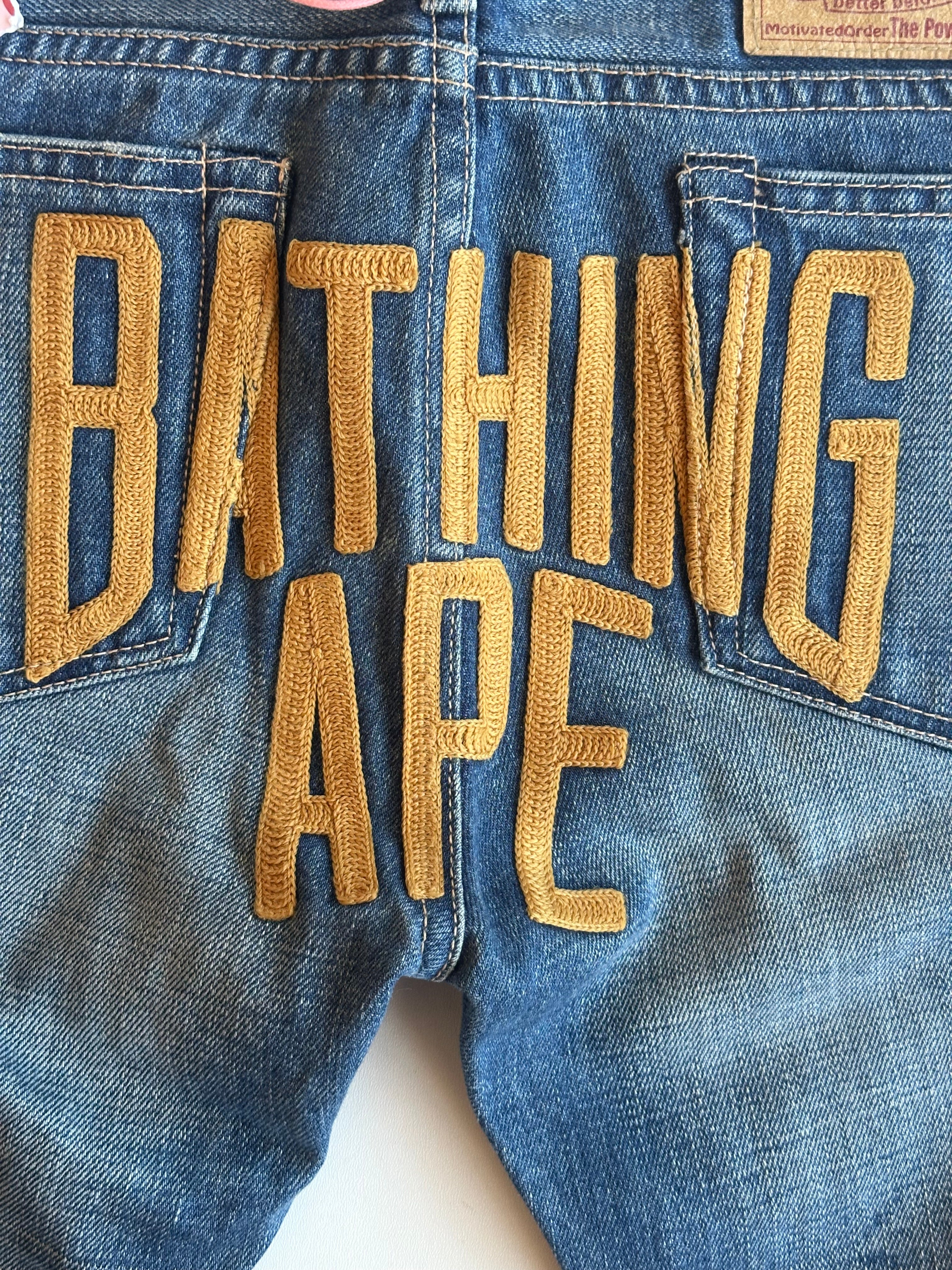 Vintage Bape Embroidered Jeans