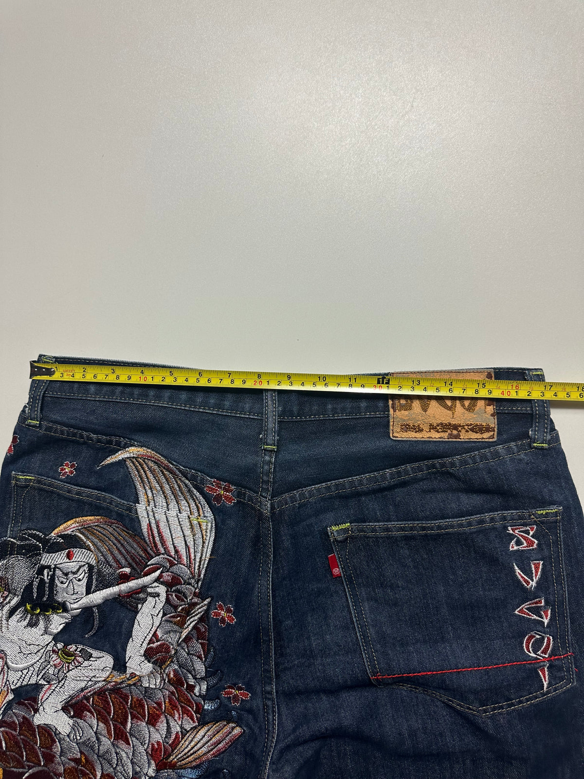 SUGOI Japan Tattoo Koi Embroidered Jeans - Size 36