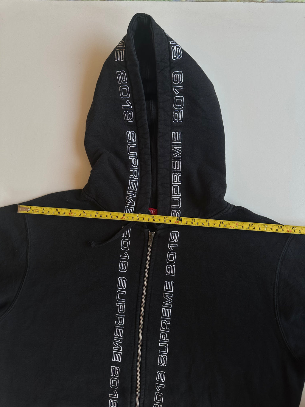 Supreme Topline Zip Up Sweatshirt Black – SS19