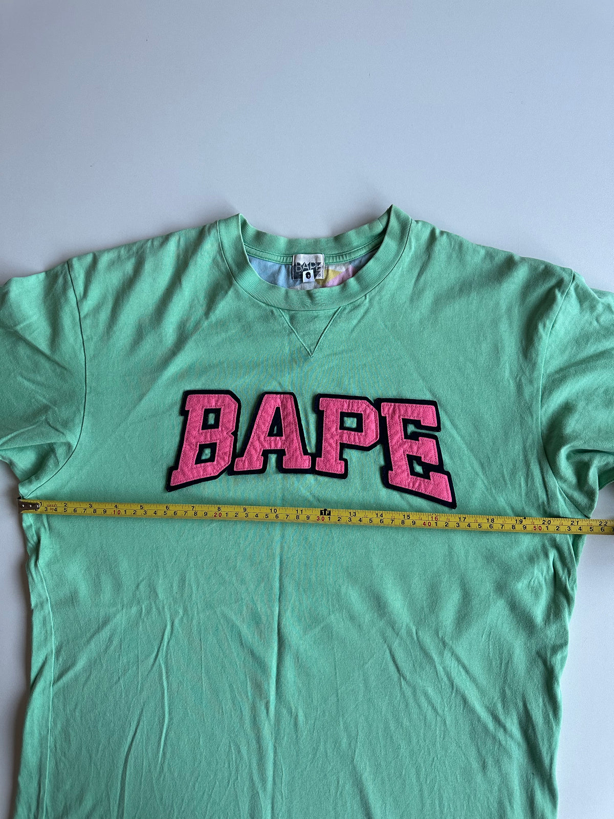 BAPE Varsity Logo Tee Mint Green / Pink