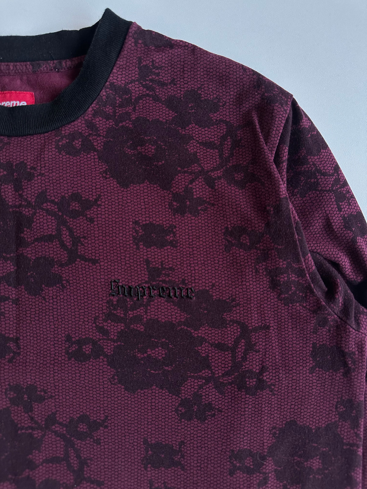 Supreme Lace L/S Top Burgundy / Black – SS17