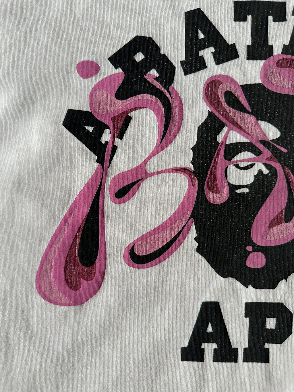 BAPE Marble Camo Liquid College Tee White / Pink – SS22 – Size M