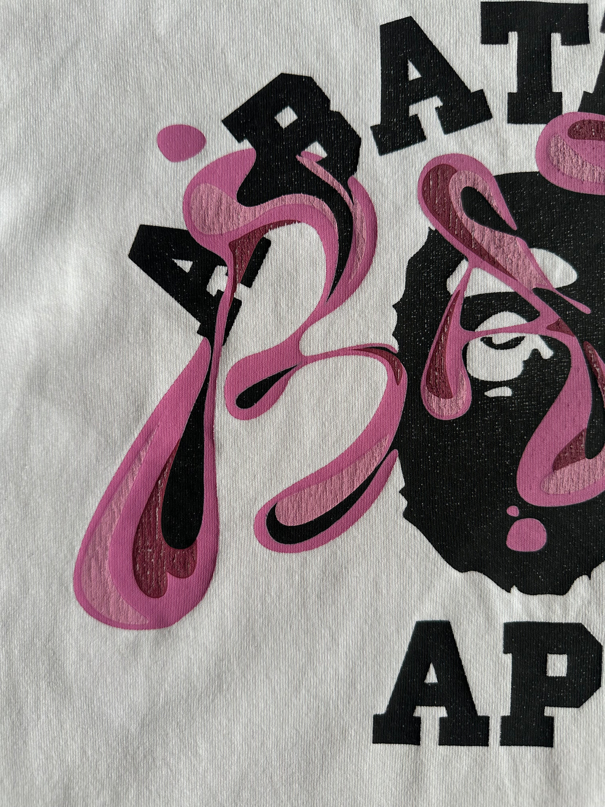 BAPE Marble Camo Liquid College Tee White / Pink – SS22 – Size M