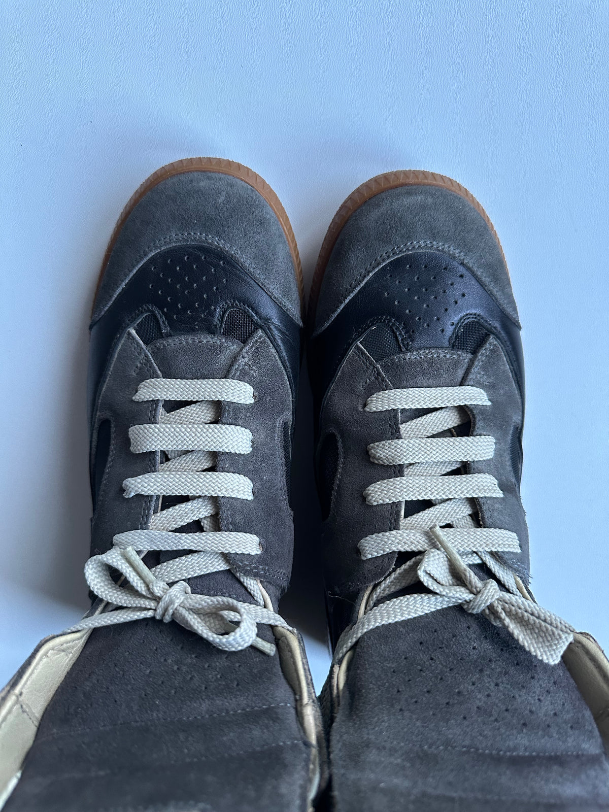 Maison Martin Margiela Line 22 Extended Tongue High-Top Sneakers Grey/Black – 2013