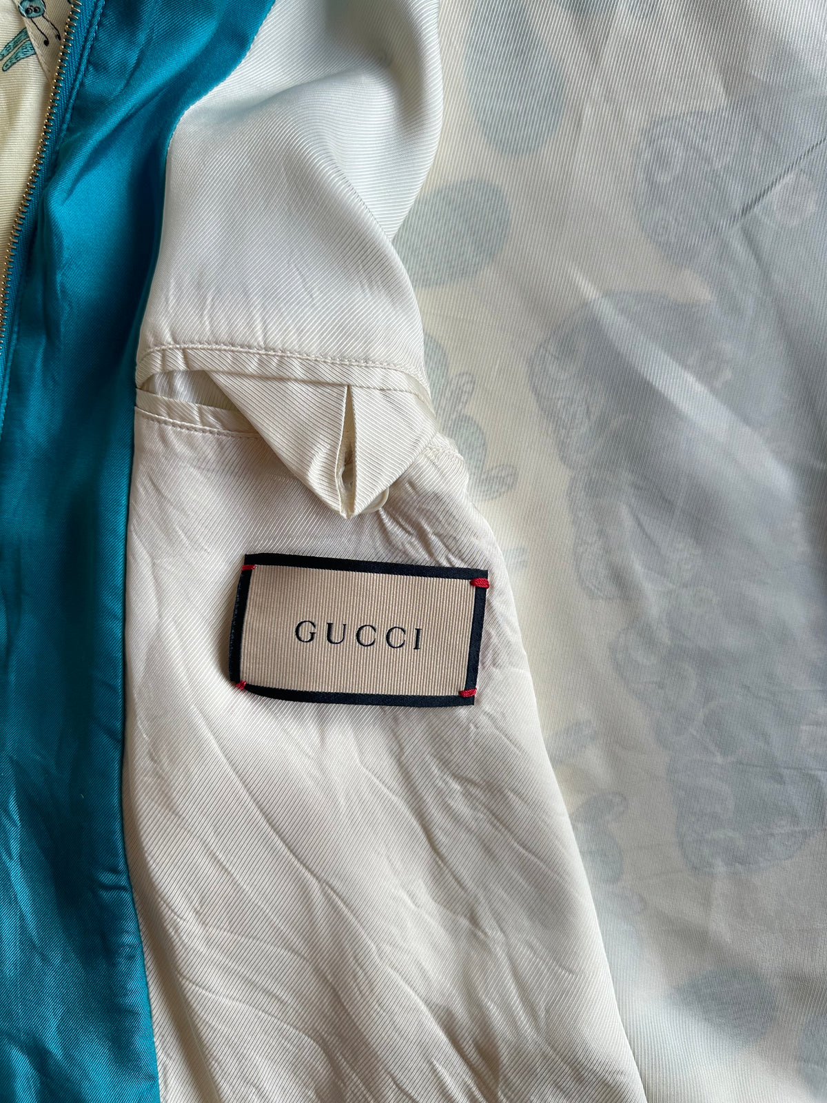 Gucci x Freya Hartas Silk Bomber Jacket