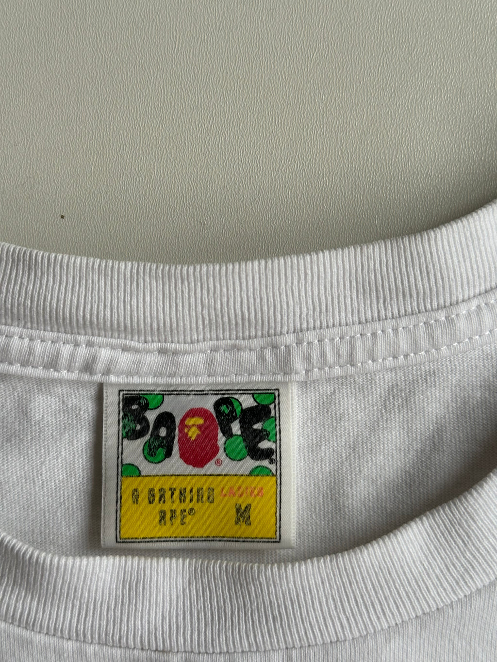 BAPE Marble Camo Liquid College Tee White / Pink – SS22 – Size M