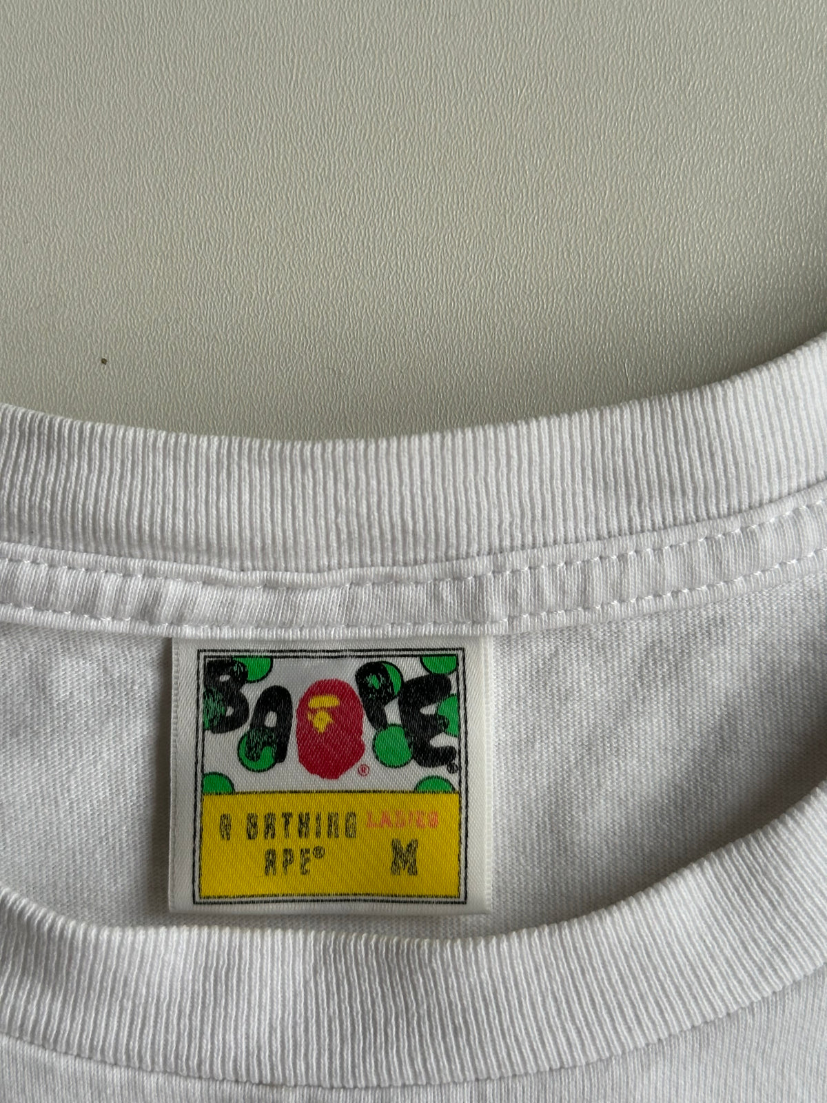 BAPE Marble Camo Liquid College Tee White / Pink – SS22 – Size M